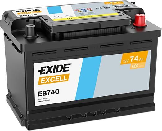 Автомобільний акумулятор EXIDE Excell 6СТ-74Ah АзЕ (-/+) 680A (EN)