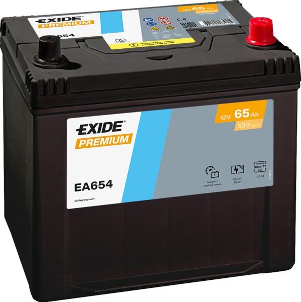 Автомобільний акумулятор EXIDE Premium 6СТ-65Ah АзЕ (-/+) ASIA 580A (EN) EA654