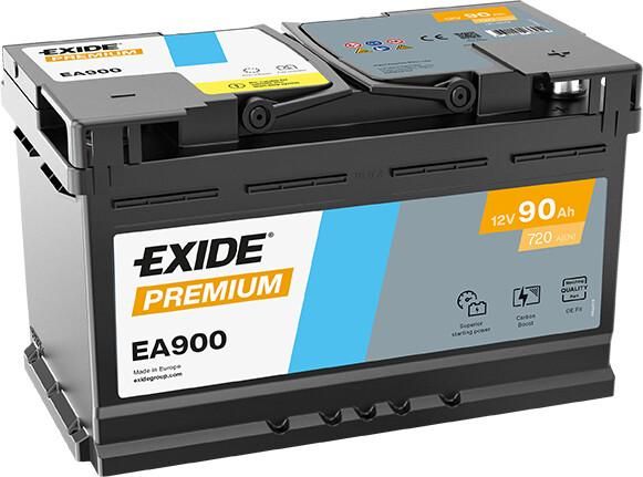 Автомобільний акумулятор EXIDE Premium Carbon Boost 2.0 6СТ-90Ah АзЕ (-/+) 720A (EN) EA900