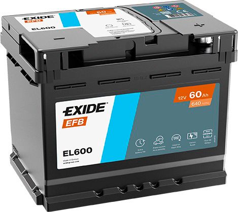 Автомобільний акумулятор EXIDE Start-Stop EFB 6СТ-60Ah АзЕ (-/+) 640A (EN) EL600