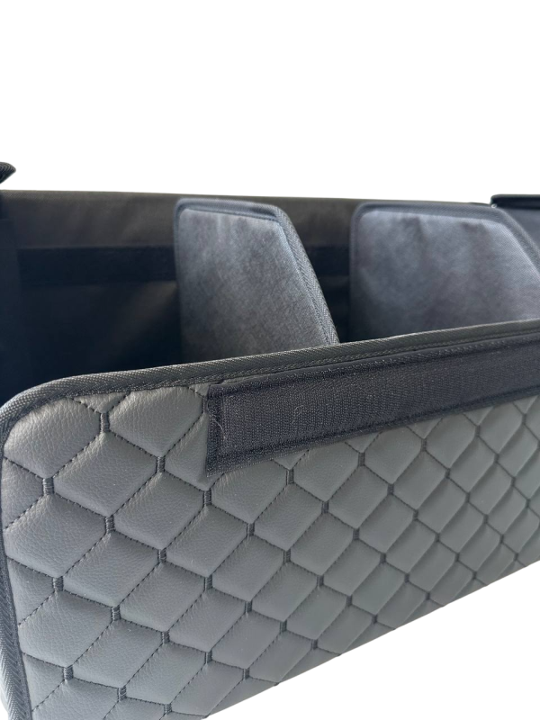 Автомобільний органайзер XL з екошкіри у багажник 65х32х32 см чорний (03-139-1Д)
