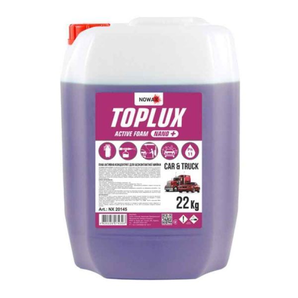 Концентрированная активная пена для бесконтактной мойки Nowax TOPLUX NANO 22кг для автомоек (NX20145)