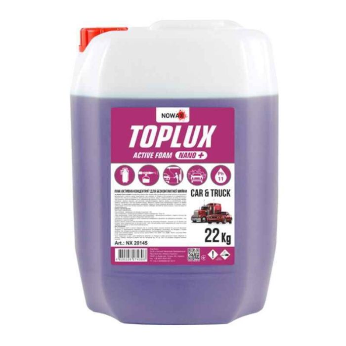 Концентрированная активная пена для бесконтактной мойки Nowax TOPLUX NANO 22кг для автомоек (NX20145)