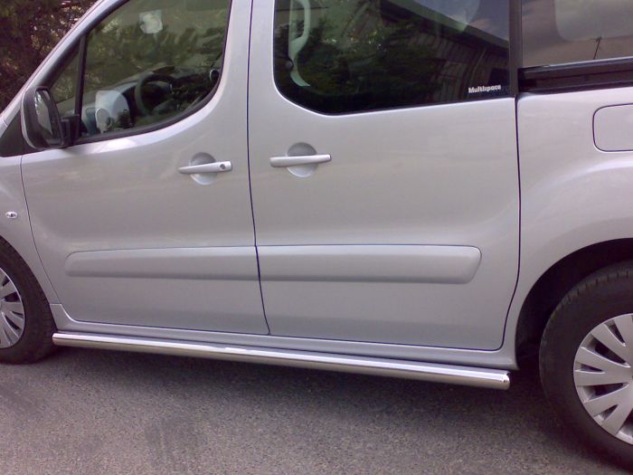 Боковые трубы (2 шт., нержавейка) Ø60, с пластиковыми заглушками для Citroen Berlingo 1996-2008 гг