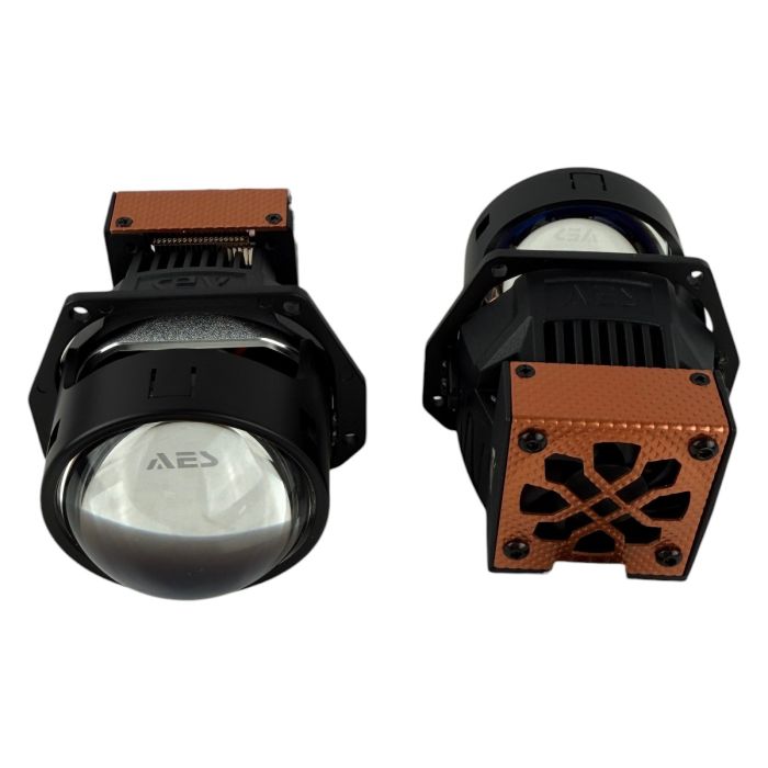 Bi-LED линзы 2.5 X3 Turbo EA Light X 55/65W 6000K Blue Lens, двойной рефлектор ближний/дальний свет