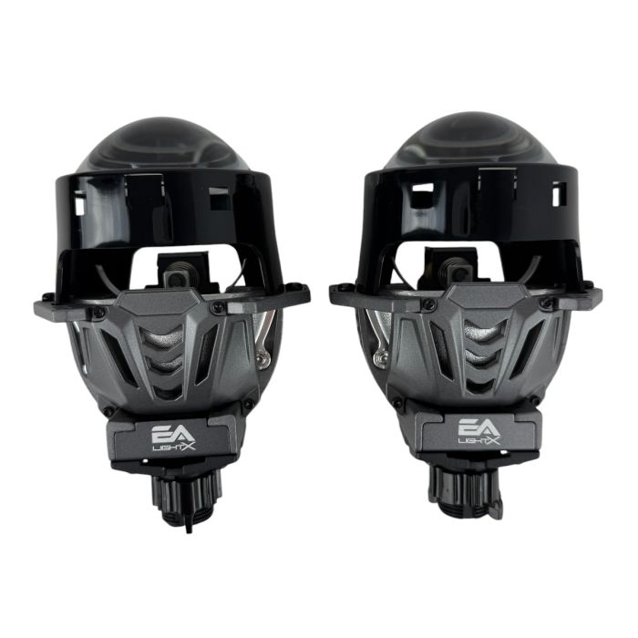Bi-LED линзы 3.0 X8 EA Light X 60/70W 6000K Blue Lens, двойной рефлектор ближний/дальний свет