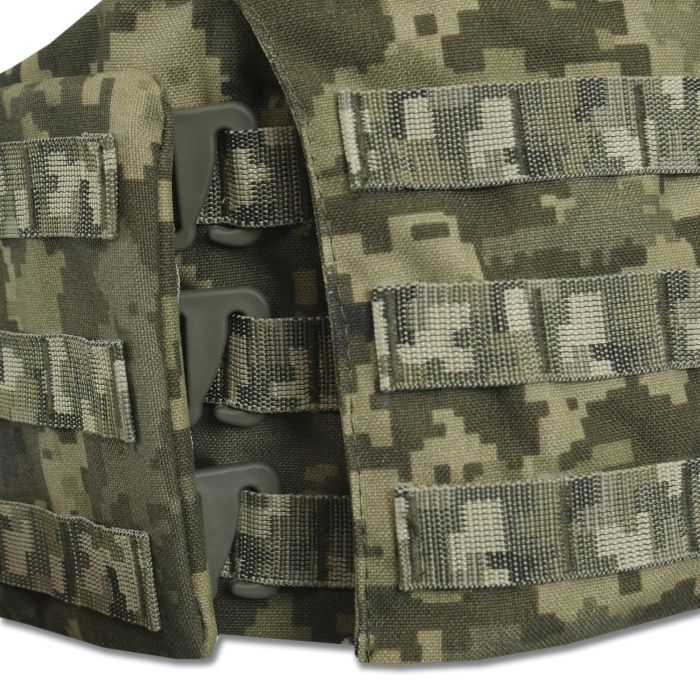 Бронежилет пиксель (M) Kiborg Modular X-1 (увеличенная площадь защиты) + баллистический пакет Militex, 1 класс