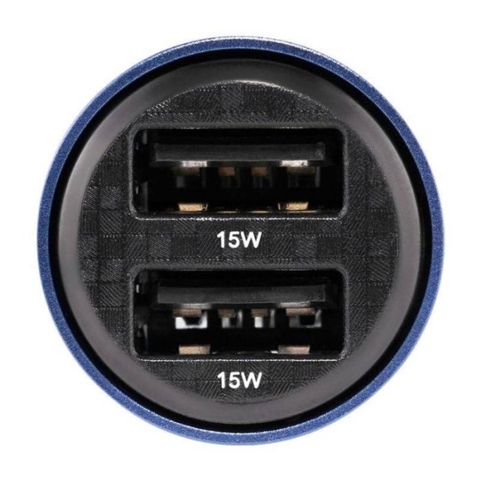 Зарядка для авто Brevia ePower DualDrive 15W 2xUSB-A прозрачный голубой (46515DUBL)
