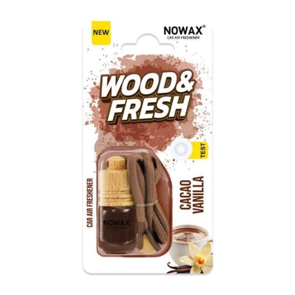 Автомобильный ароматизатор Nowax Wood and Fresh Cacao Vanilla в блистере для авто (NX92013)