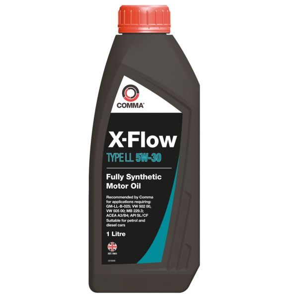 Моторное масло Comma X-FLOW TYPE LL 5W30 API SL CF ACEA A3 B4 1 л для легковых автомобилей (XFLL1L)