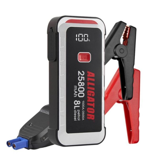 Автомобильный бустер Alligator Jump Starter 1500A 2500A 25800mAh с Power Bank для запуска авто (JS847)