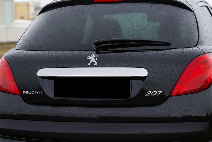 Хромированная накладка над номером (нержавейка) для Peugeot 207 2006-2014 гг