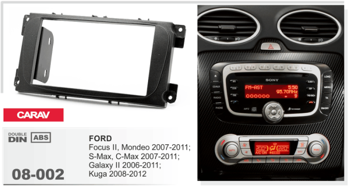 Переходная рамка Ford Focus, Mondeo, S-Max, C-Max, Galaxy, Kuga Carav 08-002