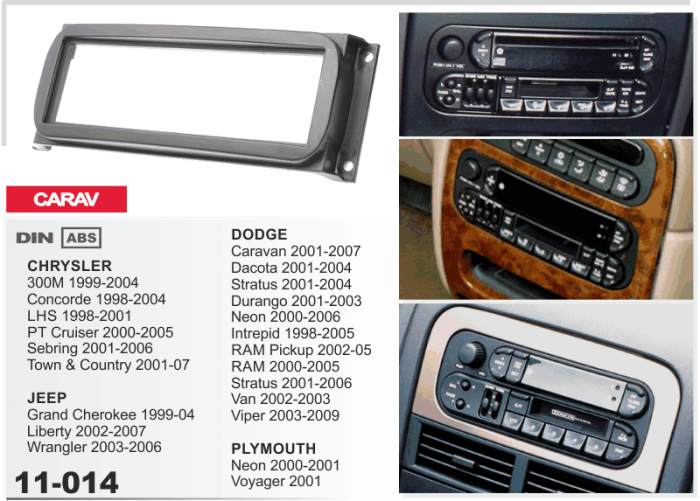 Переходная рамка Chrysler, Dodge, Jeep 11-014