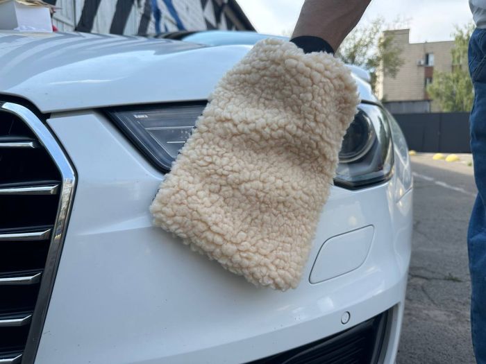 Рукавичка для миття авто вовна 25х15см "WOOL"