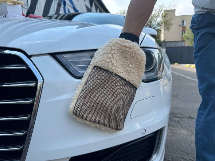 Рукавичка для миття авто вовна 25х15см "WOOL"