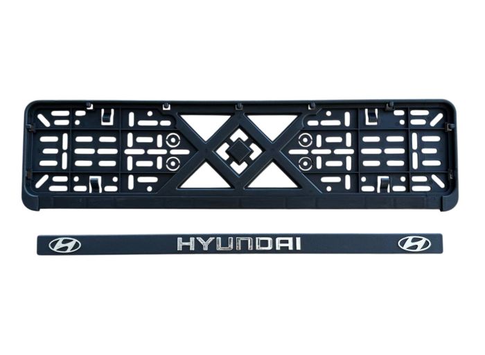 Рамка номерного знаку пластик з об'ємними літерами Hyundai 52х13,5х2 см (2шт)