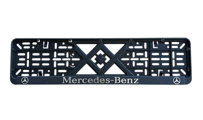 Рамка номерного знаку пластик з об'ємними літерами Mercedes-Benz 52х13,5х2 см (2шт)