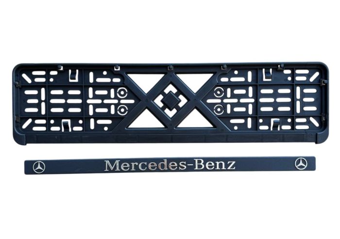 Рамка номерного знаку пластик з об'ємними літерами Mercedes-Benz 52х13,5х2 см (2шт)