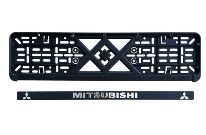 Рамка номерного знаку пластик з об'ємними літерами Mitsubishi 52х13,5х2 см (2шт)