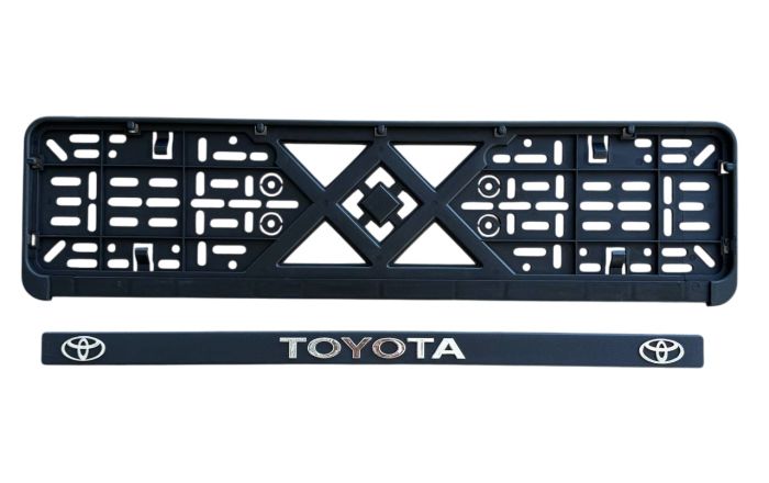 Рамка номерного знаку пластик з об'ємними літерами Toyota 52х13,5х2 см (2шт)