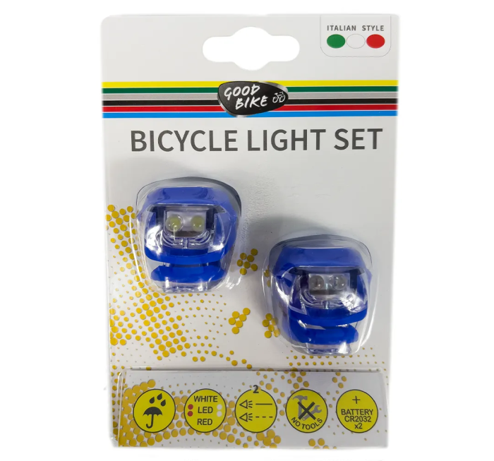 Ліхтар блимавка комплект "SILICON LED" в силіконовому корпусі 2 шт сині (92325Blue-IS)