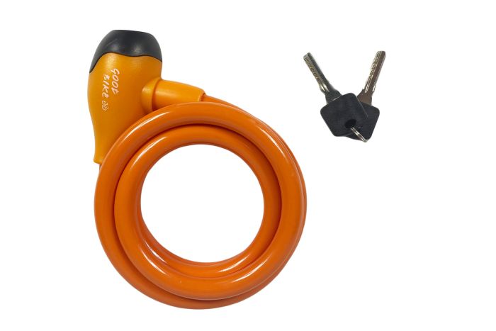 Велозамок тросовий Ø12 x 1500 мм помаранчево-жовтий "SECURITY LOCK" (92758G-IS)