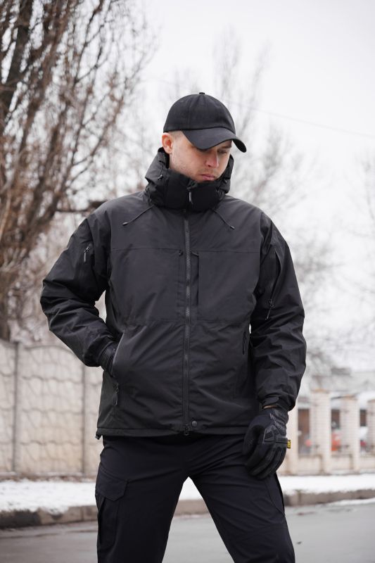 Черная зимняя утепленная тактическая куртка Archon Husky Extreme Еврозима