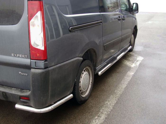 Задние угловые дуги (2 шт., нержавейка) для Citroen Jumpy 2007-2017 гг