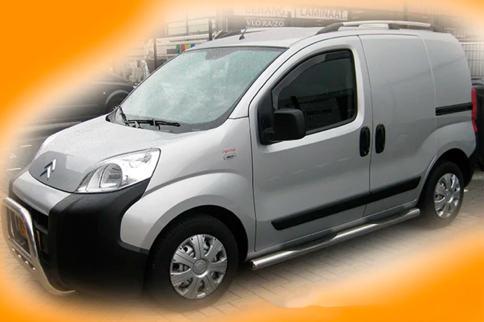 Боковые трубы Ø70 (2 шт., Нержавейка) для Fiat Fiorino/Qubo 2008-2024 гг