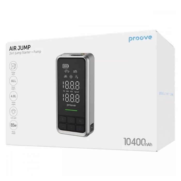 Бустер для авто с компрессором 3.5Атм и PowerBank 10400mAh Proove Air Jump 12В 1000A (JSAP10400203)