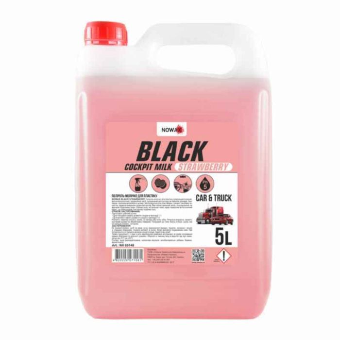 Полироль для панели Nowax Black Cockpit Milk клубничный концентрат 5 л (NX05148)