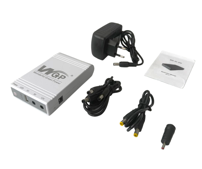 ДБЖ MINI DC UPS WGP103 10400mAh, 5V/9-12V з блоком живлення для роутера, повербанк