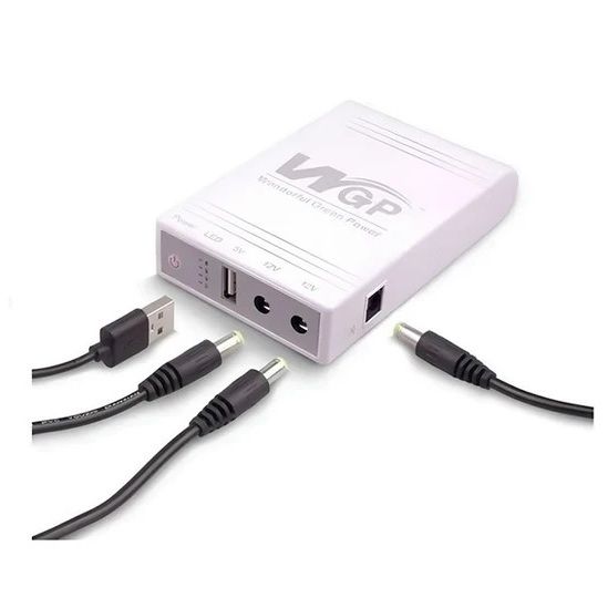 ДБЖ MINI DC UPS WGP103 10400mAh, 5V/9-12V з блоком живлення для роутера, повербанк
