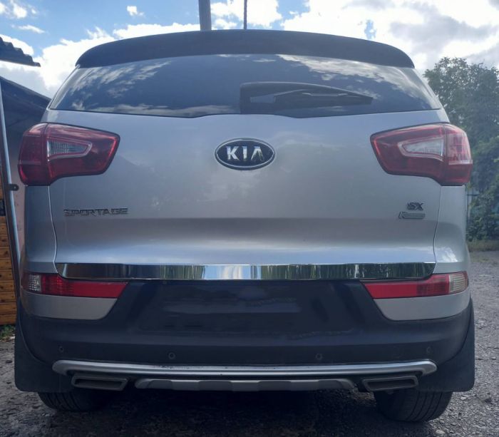 Накладка на багажник нержавейка OmsaLine - Итальянская Нержавейка для Kia Sportage 2010-2015 гг