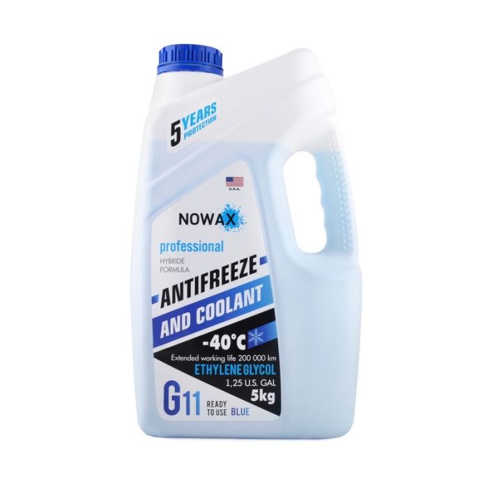 Антифриз Nowax 5 кг голубой охладительная жидкость для авто (NX05002)