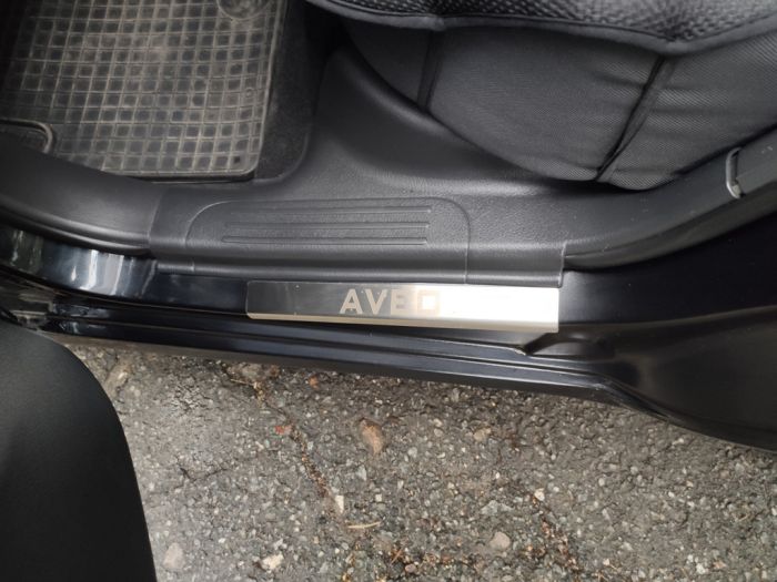 Накладки на дверные пороги Carmos из нержавейки (4 шт.) для Chevrolet Aveo T250 2005-2011 гг