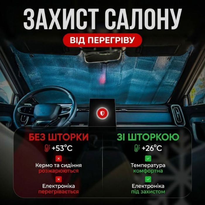 Автошторка солнцезащитная на лобовое стекло Gearo 145х72см полиэстер (GE1002)