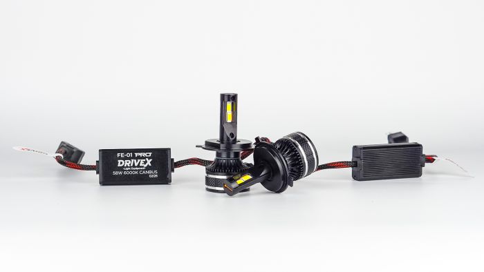 LED лампи автомобільні DriveX FE-01 PRO H4 H/L 58W CAN 9-32V 6K