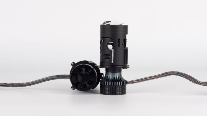 LED лампи автомобільні з лінзою DriveX LE-10 H4 H/L 6000K 85W/65W 9-36V
