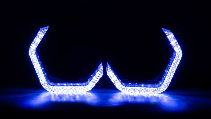 Маска декоративна для автомобільних фар DriveX MS i8-V30 APP 3.0" DRL RGB к-т.  з вбудованою підсвіткою