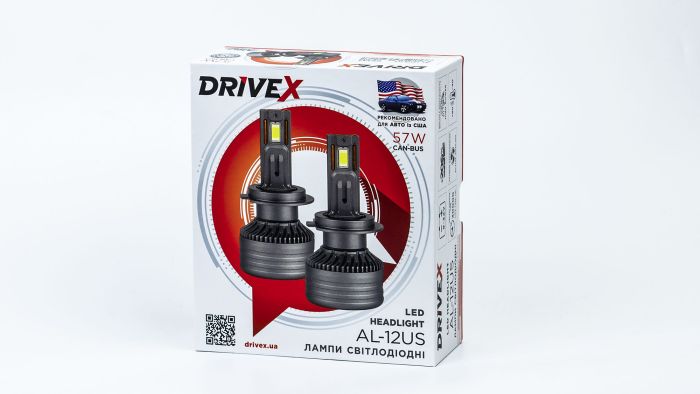 LED лампи автомобільні DriveX AL-12US H4 H/L 57W SUPER CAN 9-36V 6K