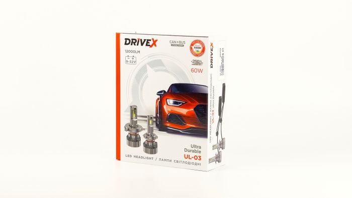 LED лампи автомобільні DriveX UL-03 HIR2(9012) 60W 9-32V 5.5K LED 