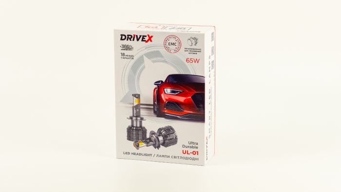 LED лампи автомобільні DriveX  UL-01S H4/H19 5.5K 65W CAN 