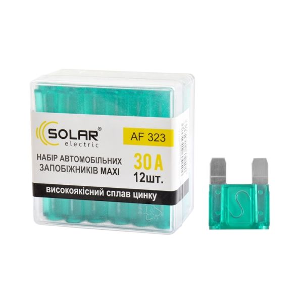 Предохранители 30А FX Solar MAXI сплав цинка набор 12 штук (AF323)