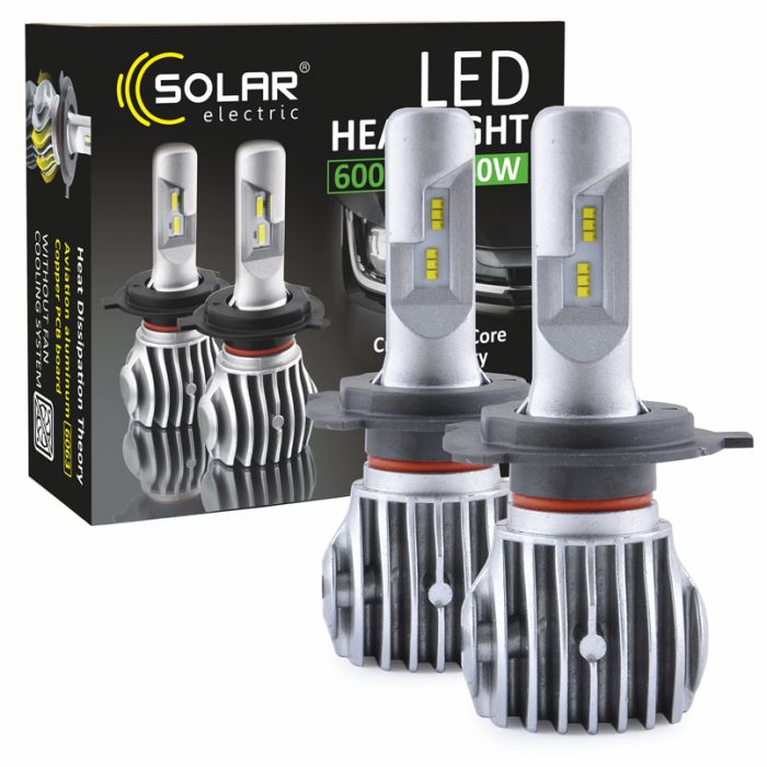 Светодиодные лампы НB4 для авто SOLAR Led автолампы 6500K 6000Lm (8604)