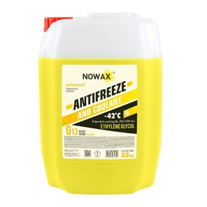 Охлаждающая жидкость желтая 22 кг Nowax G13 антифриз для авто (NX22004)
