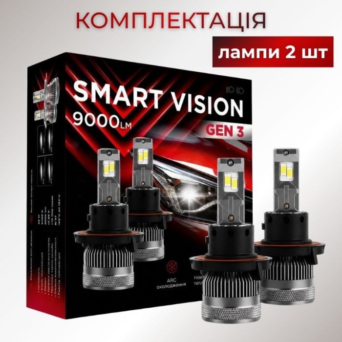 Светодиодные лампы H13 для авто Carlamp Smart Vision Gen3 Led автолампы 9000 Lm 6500 K (SMG3H13)