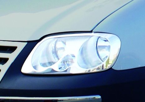 Накладки на Фары (2 шт, Нержавеющая Сталь) для Volkswagen Caddy 2004-2010 гг
