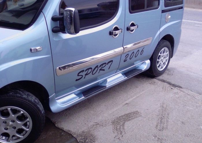 Боковые Пороги Sorento Тип (Под Покраску) для Fiat Doblo I 2005-2010 гг
